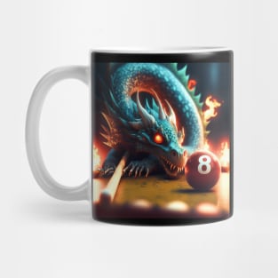 Fire Dragon Playing Pool Mug